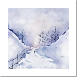 Snow scene Posters and Art